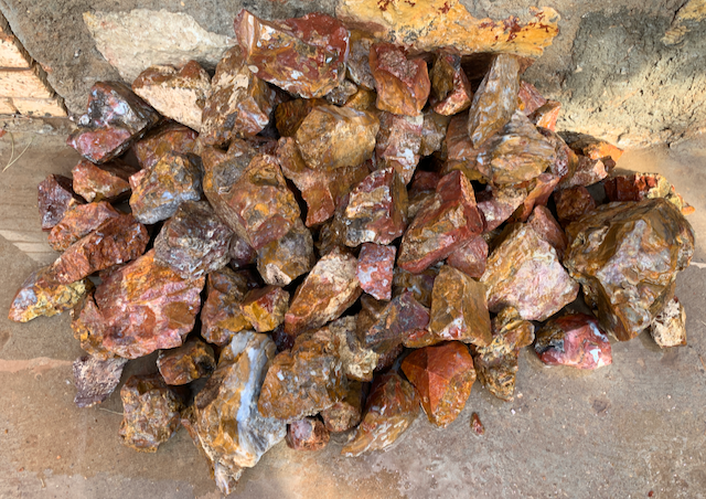 Mexican Cathedral Agate Cutting Rough